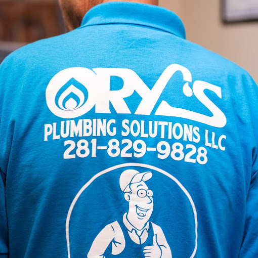 tshirt t-shirt displaying Ory's Plumbing Solutions name and logo